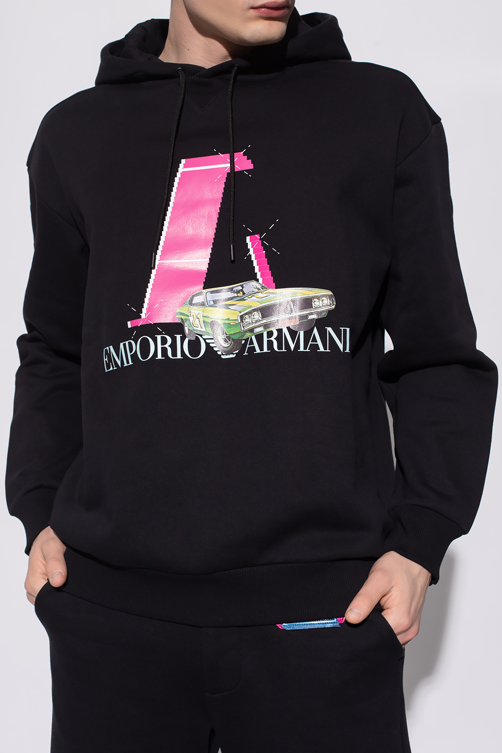 パーカー・フーディ Emporio Armani Embroidered Sweatshirt Clubwear double-jersey hooded, oversize sweatshirt with